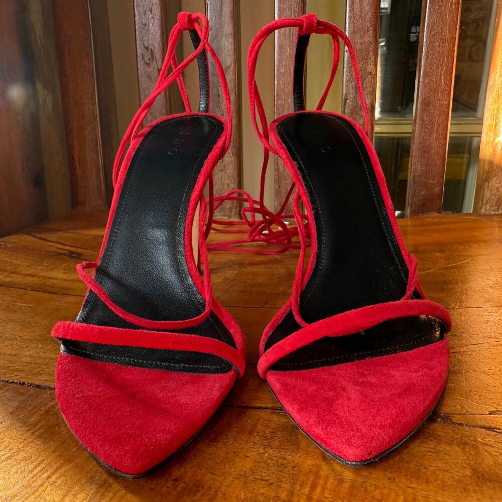 IRO Paris Fixa Pumps – Red Suede Lace-Up Heels (New in Box, Size 36 EU) - Picture 4 of 15